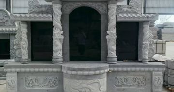 三门峡 芝麻灰高档墓碑，土墓，可定制