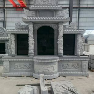 三门峡 芝麻灰高档墓碑，土墓，可定制
