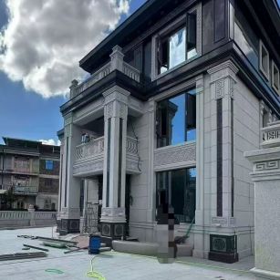 三门峡 别墅干挂，芝麻白与芝麻黑完美配合