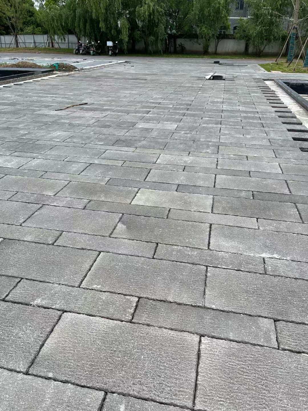 三门峡 工地仿古石铺装现场实拍