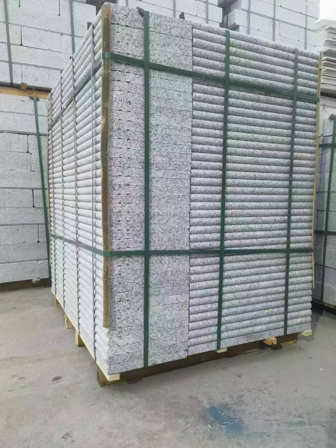 三门峡 芙蓉白3公分厚磨圆边、拉槽，楼梯踏步