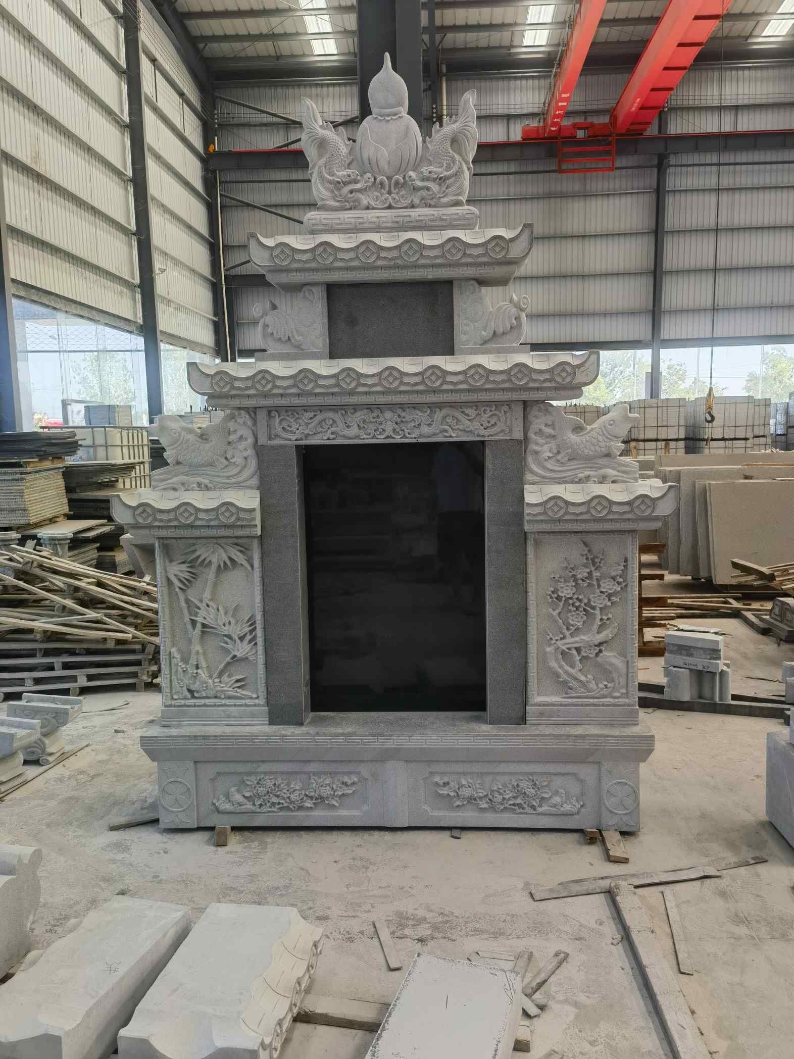 三门峡 芝麻灰高档墓碑、土墓，一套也支持定做