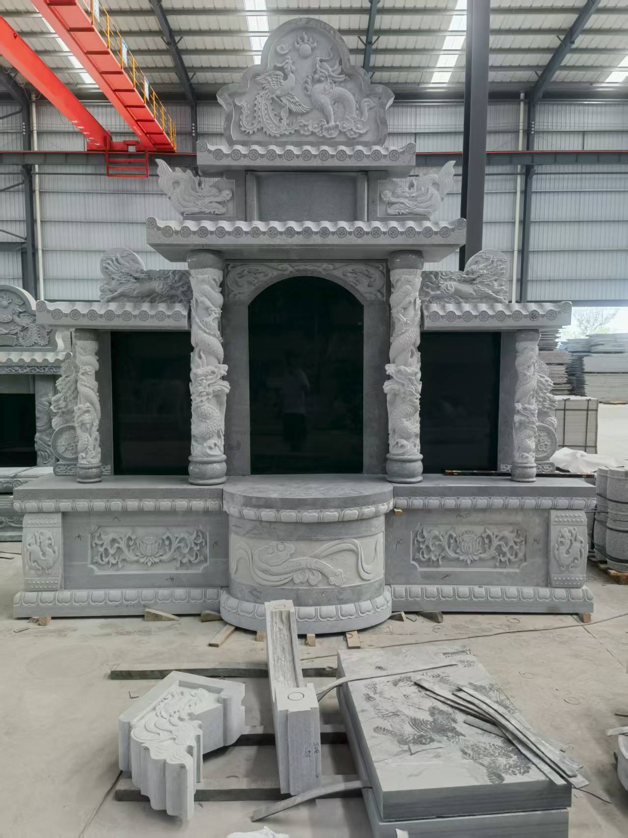 三门峡 芝麻灰高档墓碑，土墓，可定制