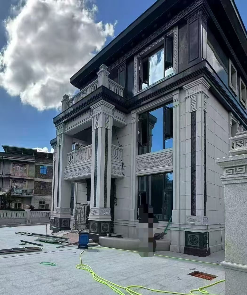 三门峡 别墅干挂，芝麻白与芝麻黑完美配合